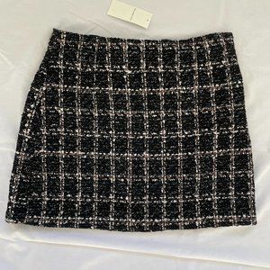 Abercrombie & Fitch Tweed Mini Skort, Black Pattern, S (NWT)